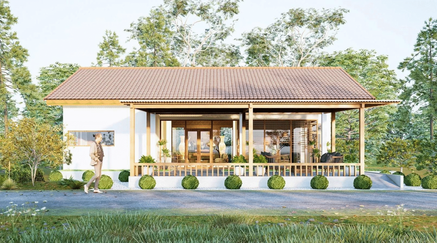So Sánh 5 Mẫu Nhà 3 Gian Miền Tây – Nét Xưa & Tiện Nghi Hiện Đại 6 Nhà 3 Gian Mái Ngói Đỏ – Vẻ Đẹp Cổ Kính Sang Trọng
